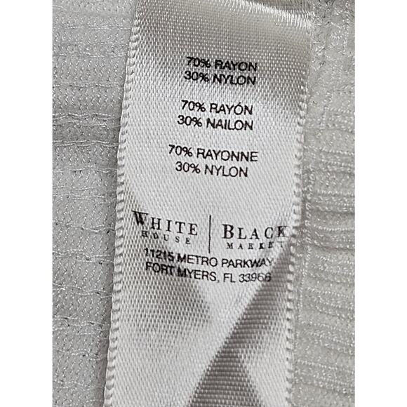 WHBM Womens Sequin Cardigan Sweater Ivory Medium 3/4 Sleeves Zip up - Picture 5 of 5